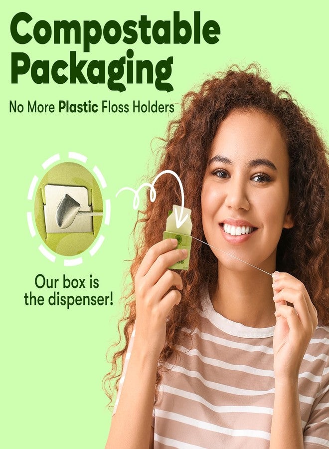 SMARTLIFECO Vegan Silk Dental Floss - Biodegradable Plastic Free Bamboo String | Zero Waste Eco-Friendly Oral Care | Natural Compostable for Adults & Kids Tight Teeth | Soft Easy Glide - Unflavored 55yds - Image 3